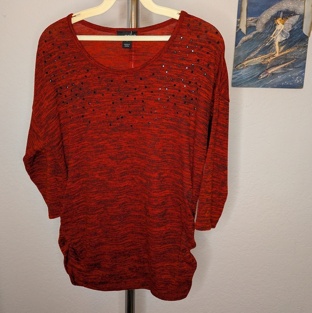Erika Ruched Sided Studded Top